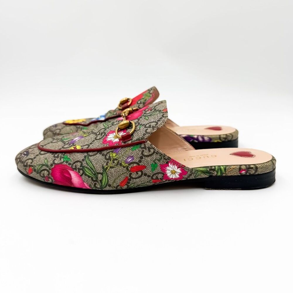 Gucci Princetown GG Horsebit Supreme Canvas Floral Loafers EU 36.5 US 6.5 - Picture 5 of 14